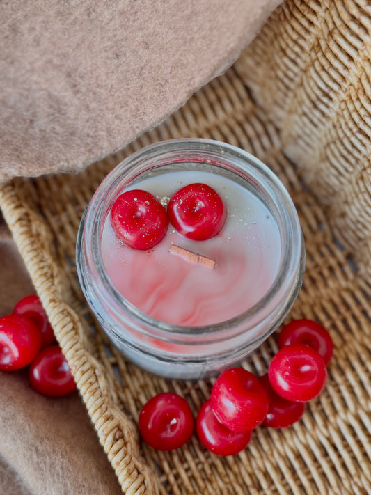 Mahogany Cherry Wood Wick Candle